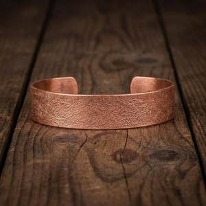 Frost Texture Pure <b>Copper</b> Cuff <b>Bangle</b> – Distressed Satin Finish Metallic Wristband, Earthy Artisan <b>Copper</b> Jewelry Gift - Product Image 4