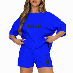 Women's 2 Piece Pink Velvet Hooded Sports <b>Set</b> With Rhinestone Lettering <b>Short</b> Sleeve Crop <b>Top</b> <b>And</b> Above Knee <b>Shorts</b> Spring - Product Image 3