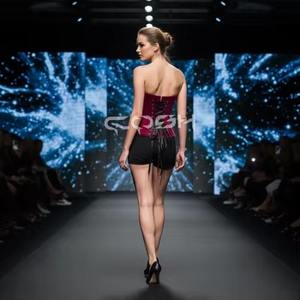 Corset Overbust en Velours Bourgogne avec Baleines en Acier et Lacets Latéraux Noirs, Lingerie Gothique pour Soirée - Product Image 6