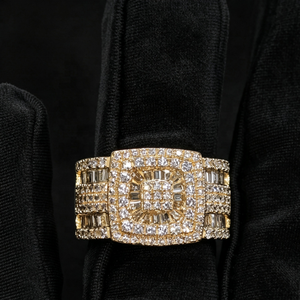 Bague à boucle pour homme en argent 925 avec diamant de laboratoire, design carré glacé, bijoux de luxe de créateur - Product Image 5