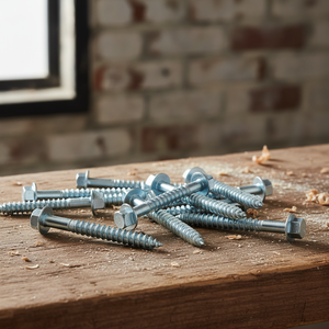 High Strength Class 4 Metric/Inch Carbon Steel Sharp Point External Hex Head Coarse Wood Thread HRC22-32 Zinc Plated PDC Screw - Product Image 1