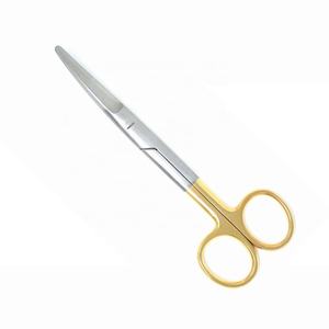 บริษัทผ่าตัด medheal กรรไกรผ่าตัด Mayo แบบผ่าครึ่งสีทองมีใบมีด TC แบบโค้งมนเครื่องมือผ่าตัด - Product Image 2