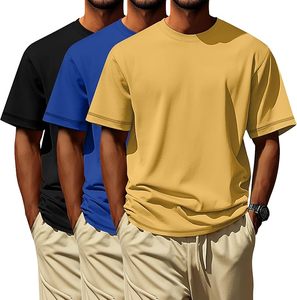 Camiseta de Algodón para Hombre, Moderna, de Manga Corta, Cuello Redondo, Tela Suave y Transpirable, Ropa Casual para Uso Diario, Proveedor Mayorista de Ropa de Verano - Product Image 1