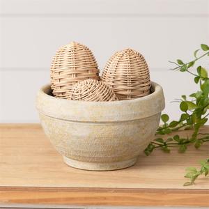 Combo de huevos de ratán tejidos, huevo de Pascua natural para decoración de mesa, adorno con forma de huevo. - Product Image 6