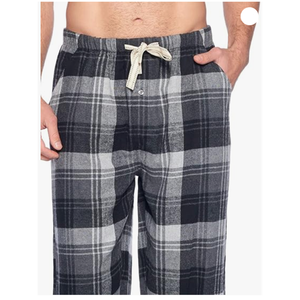 Pantalon de pyjama pour homme de haute qualité 100% coton, en flanelle douce, vêtements de nuit décontractés avec logo personnalisé sur la taille, design à carreaux - Product Image 3