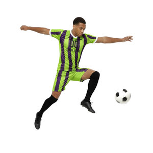 Conjunto de Camiseta de Fútbol Personalizable y Transpirable con Combinación de Colores, 100% Poliéster, Mangas Cortas, Tallas Unisex para Adultos - Product Image 2