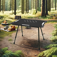 Mesa Plegable Táctica Portátil de Alta Calidad, Ligera, de Aleación de Aluminio Aeronáutico, para Campamento al Aire Libre, con Funciones Extensibles