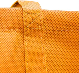 Bolsa de tela no tejida naranja, lisa, ecológica, reutilizable, diseño tejido, proveedor OEM - Product Image 5