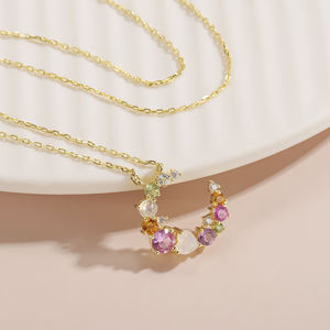 Collier vintage plaqué or 14 carats avec pendentif diamant certifié IGI, cadeau de fiançailles unisexe, bijoux - Product Image 3