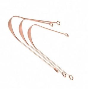 Ultra <b>Thin</b> Minimalist Tongue Scraper 2 Piece Set Rose Gold <b>Wire</b> U Shape Stainless Steel Oral Hygiene Bacteria Bad Breath Remover - Product Image 4