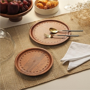 Rustic Wooden Charger <b>Plate</b> Round Natural Wood Dinner <b>Plate</b> Base Underplate <b>Decorative</b> Tableware for Wedding Hotel Party Decor - Product Image 6