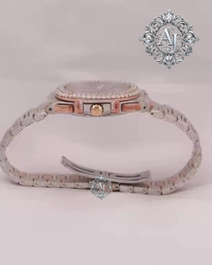 AFAR Jewels <b>Iced</b> <b>Out</b> Moissanite Quartz <b>Watch</b> Stainless Steel Bracelet Analog Date Display Luxury Hip Hop Wristwatch - Product Image 4