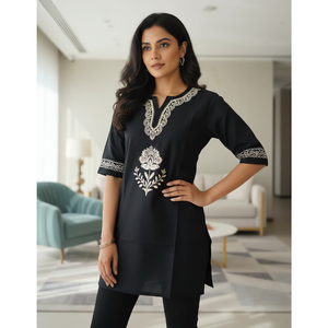 Haut court pour femme, style romain, Zekad Butti, avec broderie devant et dos, pour les occasions spéciales, les mariages, toutes saisons, tailles M-XXXL, couleurs disponibles - Product Image 4