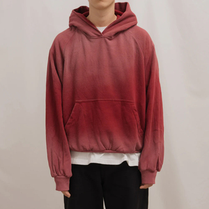 Sweat à capuche pour homme fabriqué en usine, effet délavé soleil, léger, séchage rapide, avec logo personnalisé - Product Image 1