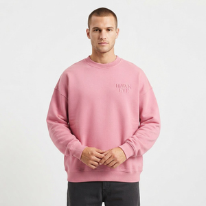 Sudaderas con capucha para hombre, sudaderas de cuello redondo, sudadera de algodón y felpa, moderna, extragrande, con hombros caídos, para hombre - Product Image 3