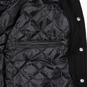 Men's <b>Brown</b> And <b>Tan</b> Varsity Jacket With Button Closure Regular Fit Casual Style Turn-down Collar PU Material Autumn Wear - Product Image 6