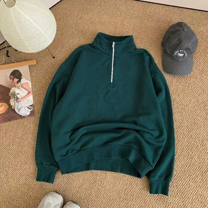 Custom <b>Men</b> <b>Half</b> <b>Zip</b> Stand Collar Printed Eco-friendly Cotton Lightweight Oversized Casual Sport Pullover <b>Jacket</b> Spring Autumn - Product Image 4