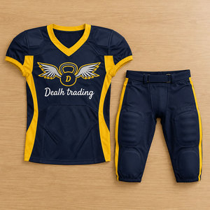 Conjunto de Uniforme de Fútbol Americano Azul y Amarillo de Dealn Trading con Logotipo, Uniforme de Fútbol Americano Transpirable de Alta Calidad para Venta en Línea - Product Image 5
