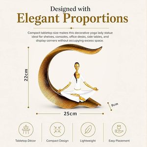 Figurine de yoga en forme de croissant de lune doré, décorative pour table - Product Image 3
