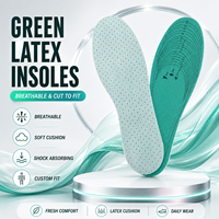 Semelles intérieures sportives en latex hautement élastiques pour hommes et femmes, amortissantes et absorbant les chocs, pour chaussures de course et de marche (vente en gros)