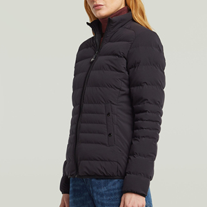 Custom Women's Canvas Puffer Jacket Breathable Windproof Winter Quilted Coat Casual Warm Outerwear - Product Image 4