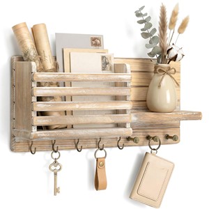 Gancho de Pared Flotante de Madera de Pino con Aspecto Reciclado - Estilo Industrial Reciclado - Product Image 2
