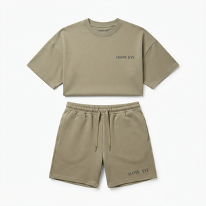 Ensemble t-shirt à manches courtes coupe ample 210 g/m² et short pour homme, 95 % polyester, 5 % élasthanne, ensemble décontracté deux pièces pour homme - Product Image 4