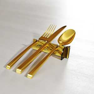 Support décoratif doré pour cuillères, fourchettes et couteaux de style arabe – Organisateur de couverts pour mariage, hôtel, restaurant, maison - Product Image 3