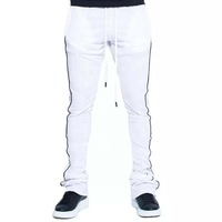 Özel Tasarım Erkek Vintage Tarzı Elastik Bel Orta Bel Rahat Spor Sokak Giyim Jogger Pantolon Yansıtıcı Yan Cepli Yumuşak Chino