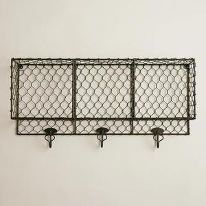 Cesta colgante de pared de metal hecha a mano con estructura resistente para decoración rústica del hogar y exhibición decorativa - Product Image 1