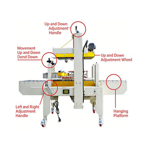 Máquina <span class=keywords><strong>de</strong></span> sellado <span class=keywords><strong>de</strong></span> cartón plegable con aletas automáticas JULY, sellador <span class=keywords><strong>de</strong></span> cinta <span class=keywords><strong>de</strong></span> caja <span class=keywords><strong>de</strong></span> altura ajustable - Product Image 3