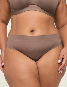 Ropa Interior Femenina Sexy de Talla Grande, Tanga de Nylon y Spandex Delgada, de Cintura Alta, Color Sólido, Transpirable, con Logotipo Bordado en la Cintura - Product Image 4