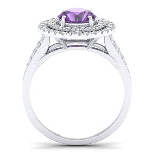 REYES Wholesale Price <b>Amethyst</b> Gemstone Fine Jewelry OEM ODM Custom Design 14K White <b>Gold</b> Moissanite Engagement <b>Rings</b> for Women - Product Image 4