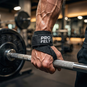 Sangles de levage unies en coton mélangé professionnel pour la musculation, le soutien des poignets, l'entraînement en salle de sport et le fitness - Product Image 3