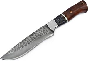 Couteau de chasse Bowie de haute qualité en acier inoxydable Stigma, manche en bois, étui en cuir, lame à pointe fixe, couteau d'extérieur - Product Image 3