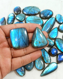 Cabochons de labradorite bleue de haute qualité, pierres précieuses naturelles faites à la main, pierres brutes polies à la main pour la fabrication de bijoux - Product Image 1
