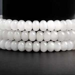 Cuentas sueltas de jade blanco natural para la fabricación de joyas, pulseras, collares, manualidades y bricolaje. - Product Image 1