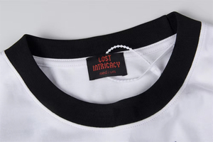 Summer Men's Blank Design High Street Style O-Neck Short Sleeve Pure Cotton T-<b>shirt</b> with Rhinestone Print 300g Knitted Fabric - Product Image 4