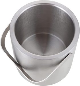 Wholesale Manufacturer SKI Silver Classic Double Wall Stainless Steel Insulated Eco-Friendly Customizable Ice Bucket Lid Cover - Product Image 4