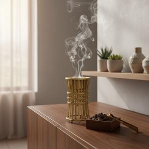 Brûleur à Bakhoor en Métal de Luxe, Design Cage Arabesque, Support Portable pour Encens au Charbon, pour la Décoration Intérieure du Moyen-Orient et du Golfe, Brûleur à Oud - Product Image 3