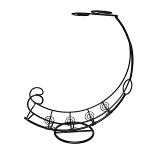 Soporte de Metal para Botellas Hecho a Mano al por Mayor, Exhibidor de Vino Moderno para el Hogar o Bar, Soporte de Botellas de Metal de Diseño Artesanal - Product Image 4