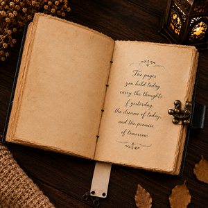 Handmade Vintage Spell Book Journal Genuine Leather Rectangle Eco-Friendly Deckle Edge Evil Eye Classic Style - Product Image 5