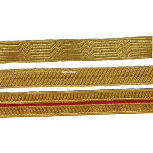 Or Rouge Rayures Garniture Gold Bullion Fil Tresse Fil de Lingot Français Tresses - Product Image 5