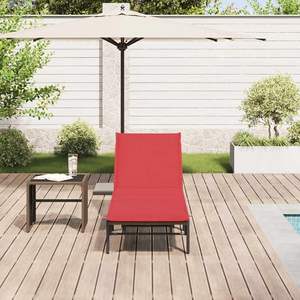 Tumbona de Ratán Sintético Marrón con Cojín, Cómoda Tumbona para Exteriores - Product Image 3