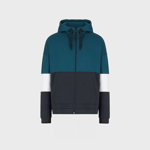 Chándal Deportivo Casual para Hombre con Capucha y Cuello Alto, Diseño Color Block, Cierre Completo, Transpirable, Mezcla de Spandex/Poliéster, Ropa de Otoño - Product Image 6