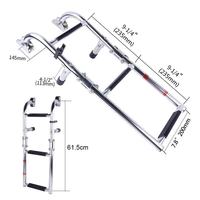 Échelle de bateau pliable pratique en acier inoxydable, installation simple pour yachts à voile, petits bateaux et bateaux de loisirs nautiques