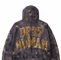 Sudadera con capucha de forro polar personalizada, desgastada, rasgada y bordada, 100% algodón, oversize, vintage, con lavado ácido, estampado DTG, estilo Harajuku Streetwear, corte holgado - Product Image 4