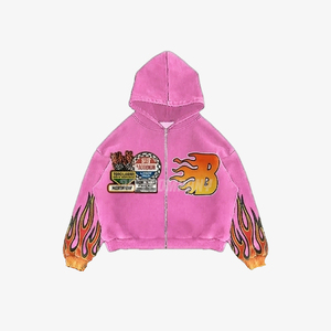 Boys Flame Letter <b>Patch</b> Hoodie <b>Shorts</b> Set Summer Casual Street Style Outfit Sweatsuit - Product Image 2