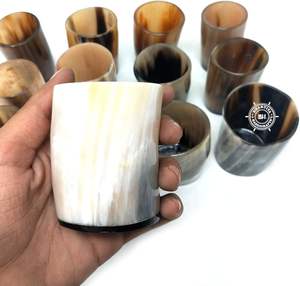 Verres à boire en corne naturelle de style Viking, de qualité supérieure, polis, écologiques, cadeau d'affaires de haute qualité - Product Image 2