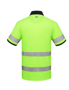 Camiseta Polo de Alta Visibilidad [T-BUC] OEM/ODM RT-03, Marca Coreana, de Poliéster y Spandex con Tecnología PCM, Cinta Reflectante y Protección UV - Product Image 2